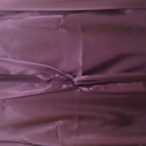 Chicos Deep Plum Button and Tie Front Blouse slits on size Large chico2=Large - Picture 5 of 8